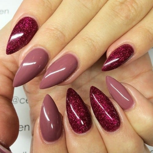 favorite Shiny Magenta french tip nail color