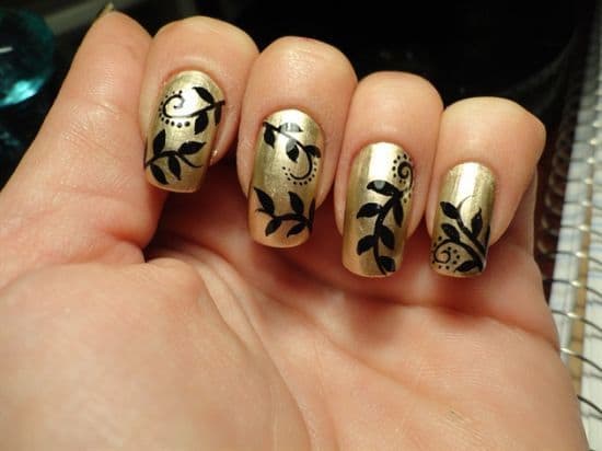  nail designs with golden garden