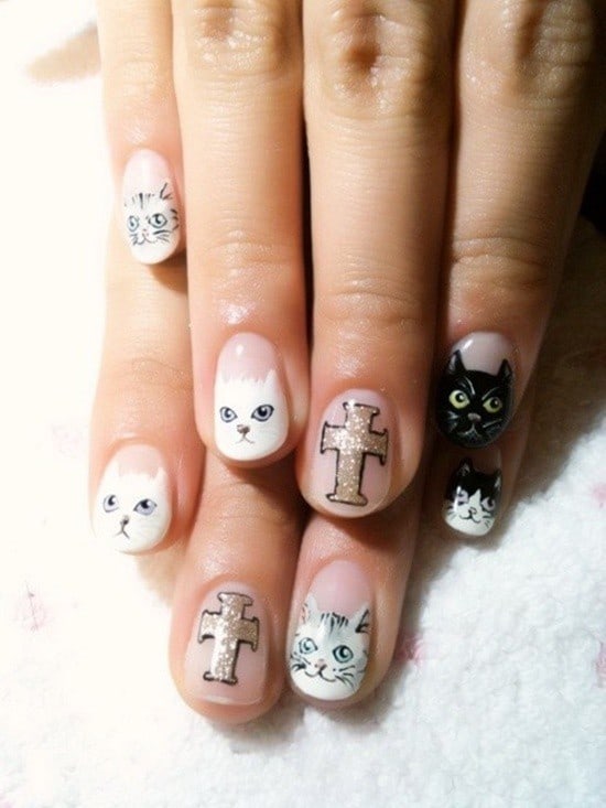 hello kitty & Claw nail designs 15