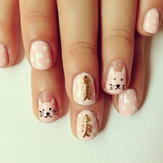 hello kitty & Claw nail art for girl