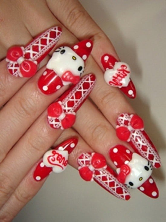 hello kitty & Claw nail designs 19