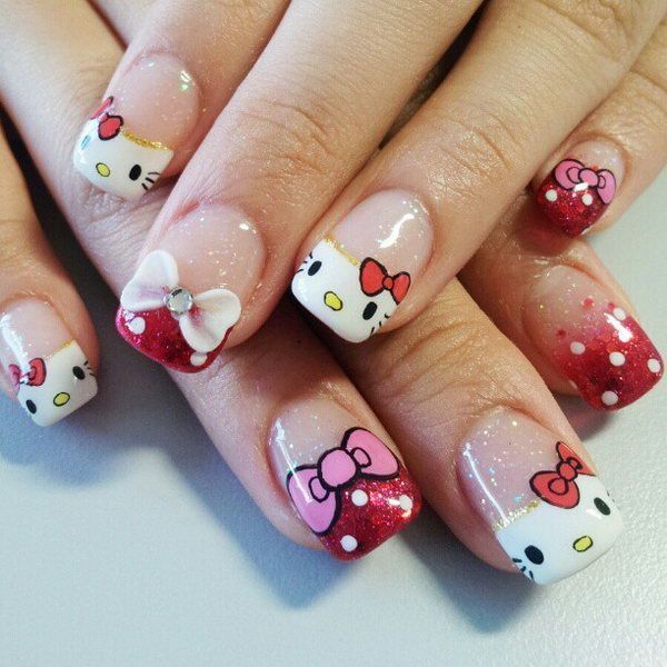 hello kitty & Claw nail designs 2