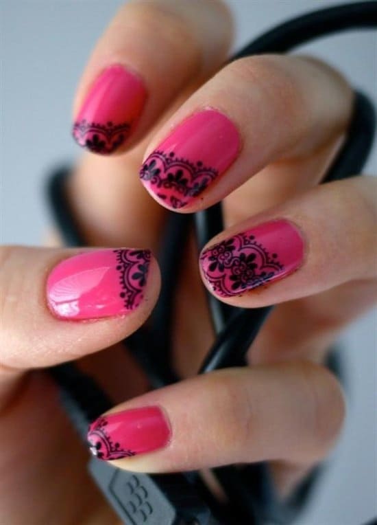 hot pink nail designs 15