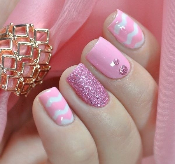 hot pink nail designs 46