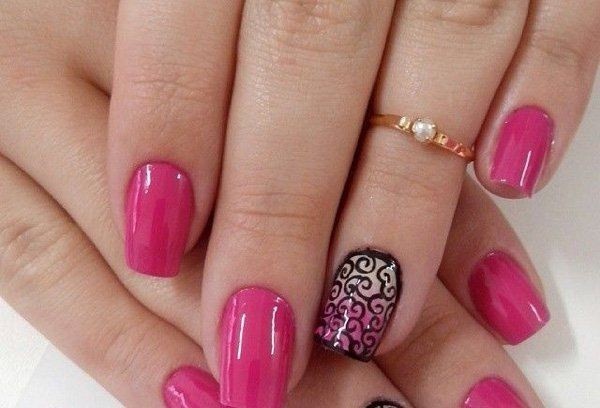 hot pink nail designs 9
