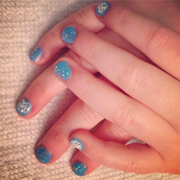 Frozen Theme nail designs for little girl 