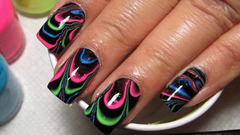 Colors vs. Black marble nail