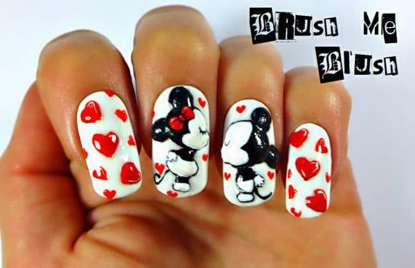 Kiss Of Love mickey mouse nail