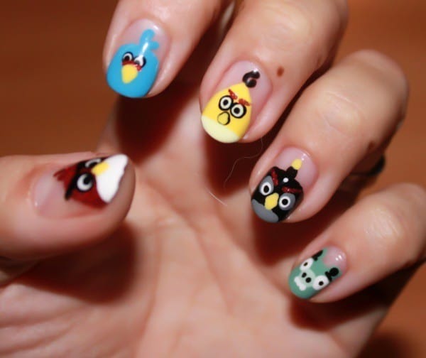 Angry Birds nail designs 