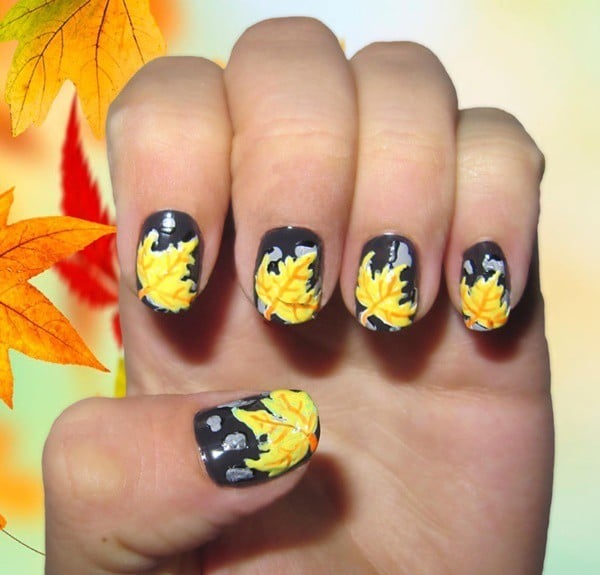 all time favorite nail designs with Autumn Leaves