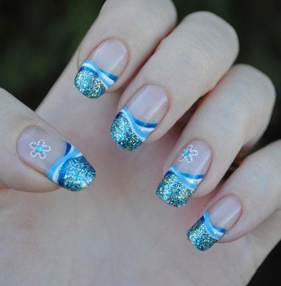 Shades Of Blue nail designs for kids girl