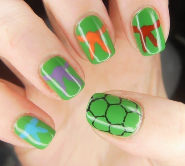 cute green nail designs for kids