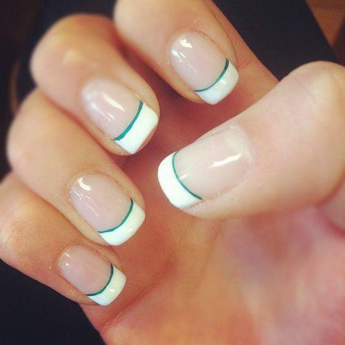 Tiffany Blue and white nail designs