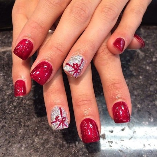 Christmas Spirit bow nail for women 