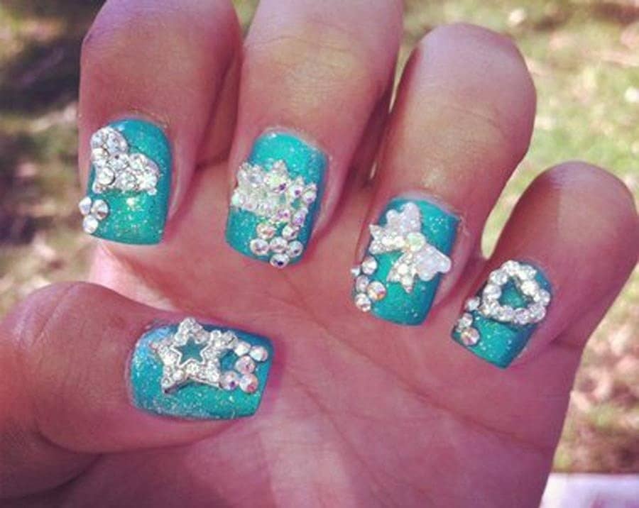 blue diamond nails nail designs 