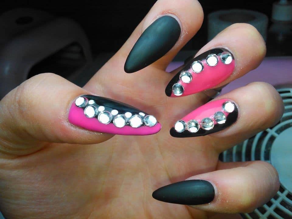 women favorite Matte Black nail designs 