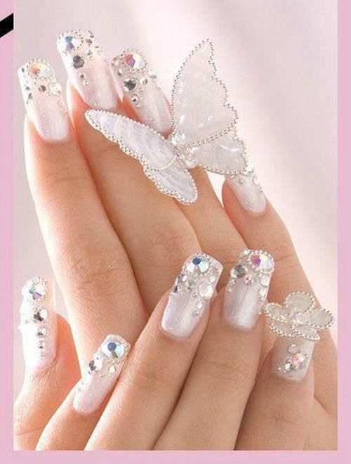 Shine Bright nail designs with diamonds 