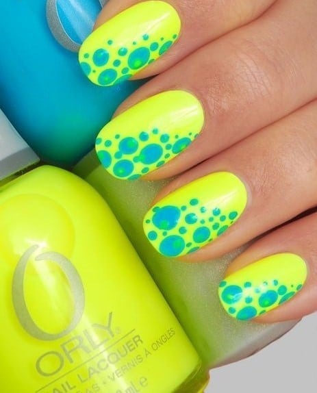 lemon neon nail designs 