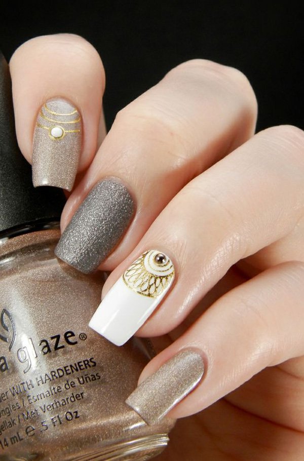 ombre & grey nail designs 11