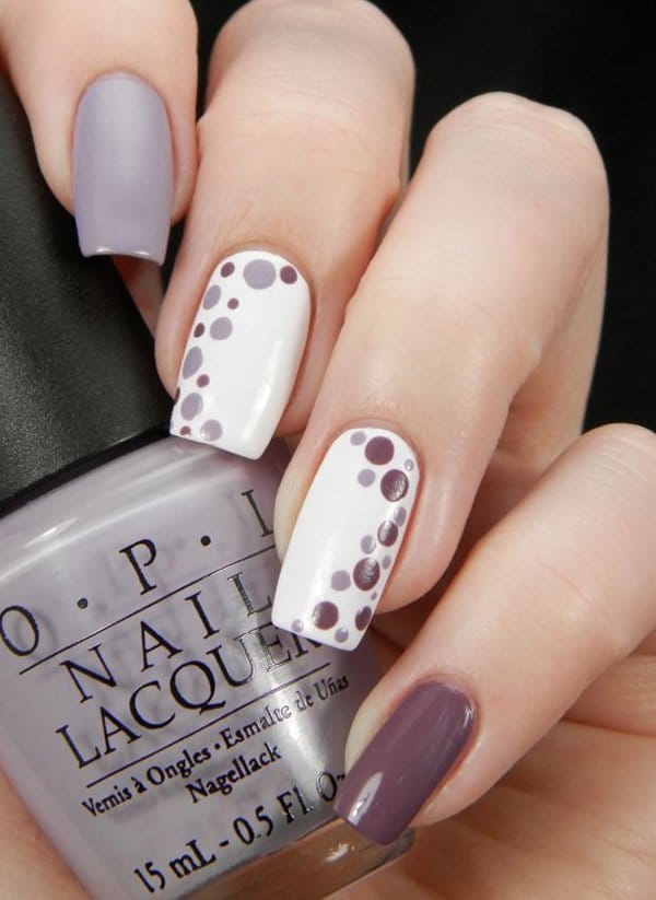 purple and grey nail design