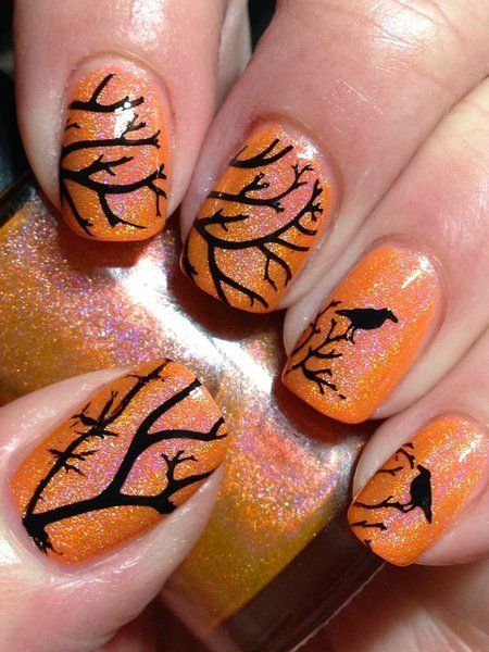 orange nail designs 11