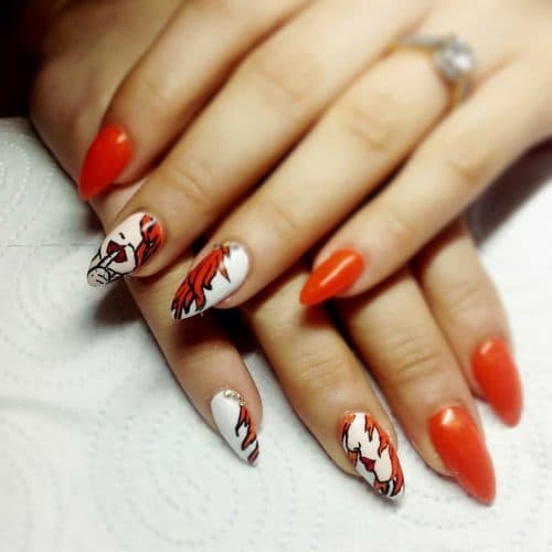 orange nail designs 12