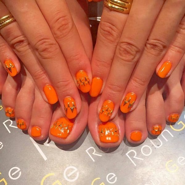 orange nail designs 13