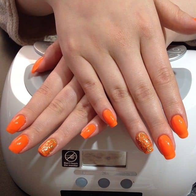 orange nail designs 18