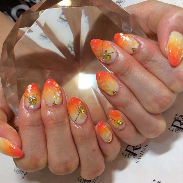 orange nail designs 19