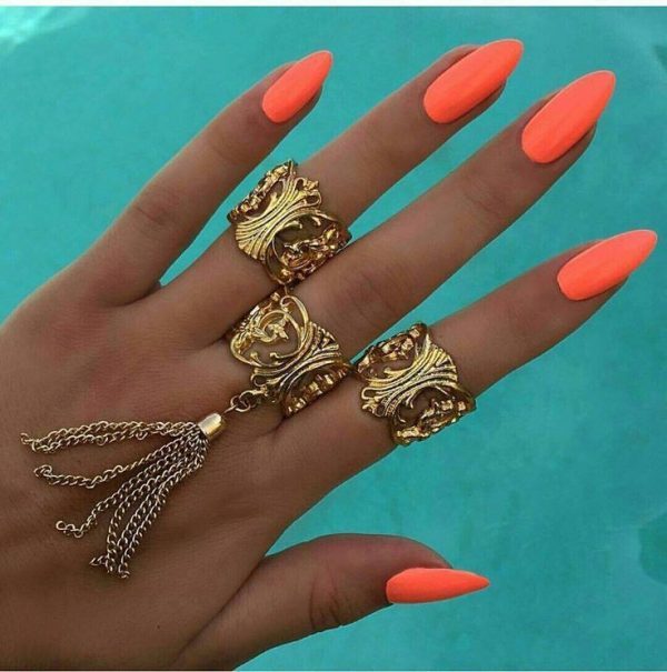 orange nail designs 22