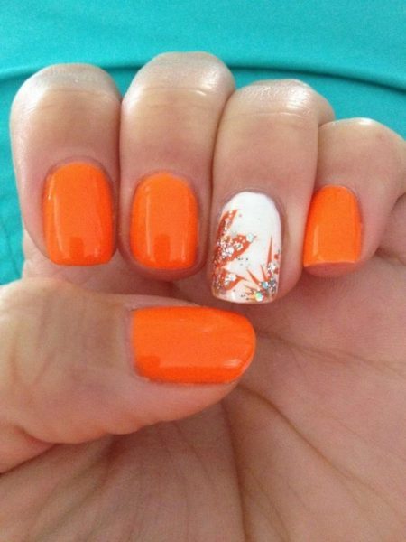 orange nail design idea