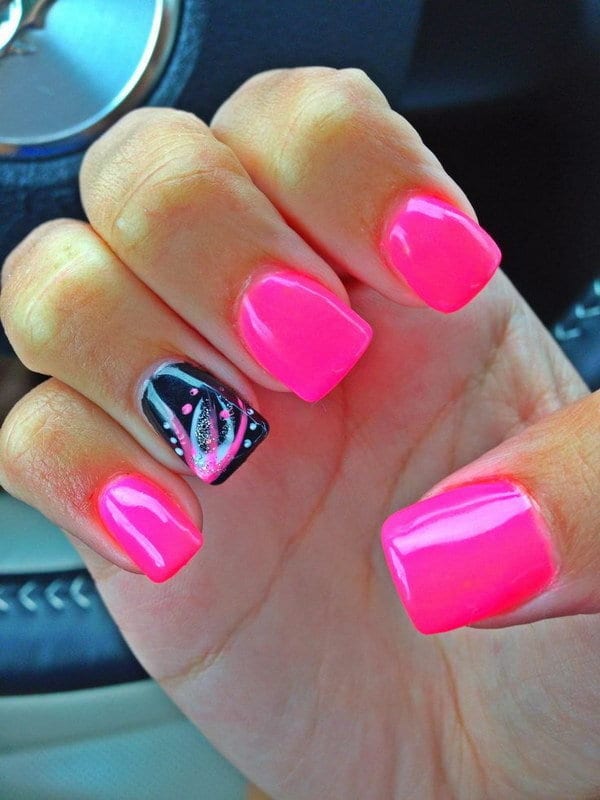 12 Hot Pink And Black Nail Designs that Are Truly Amazing