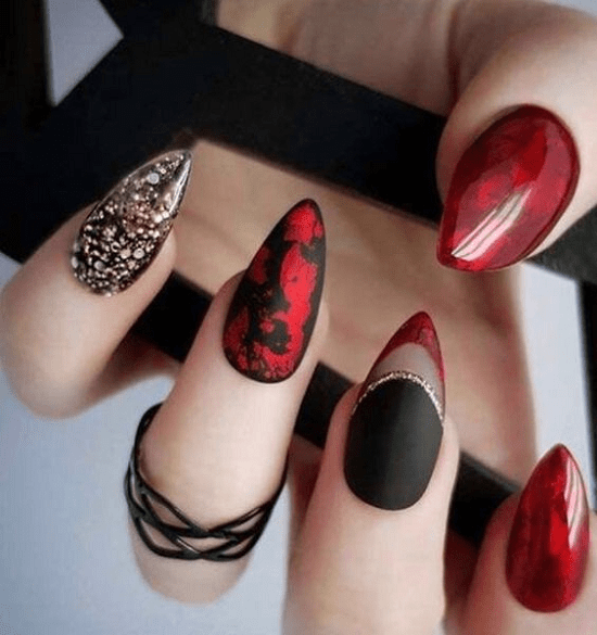 60 Stunning Red & Black Nail Designs You'll Love to Try