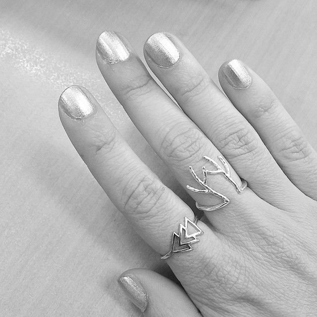Casual Shine silver nail art 