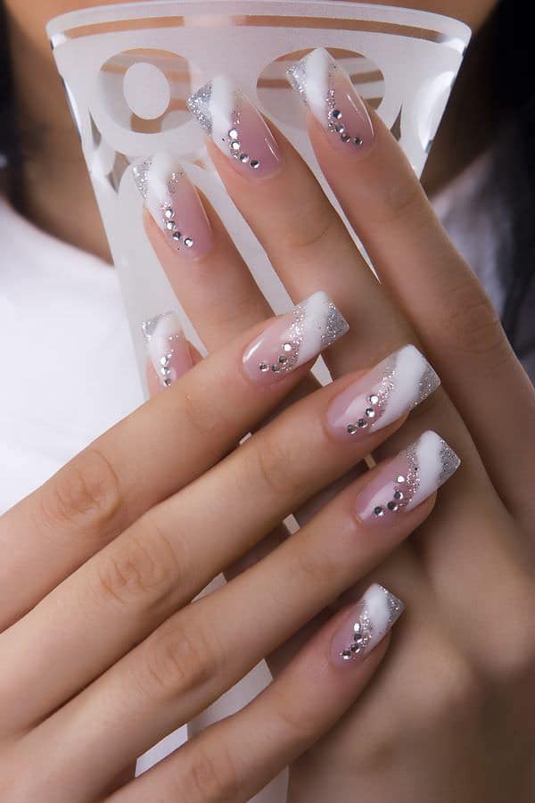 French silver nail designs 