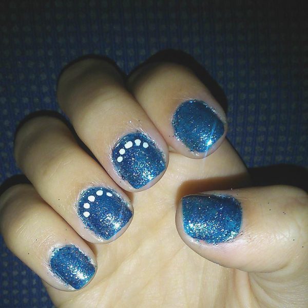  Royal Blue silver nail idea you like 