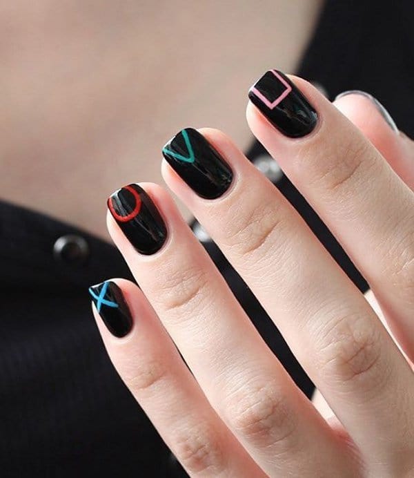 Playful Geometry nail art for girl 