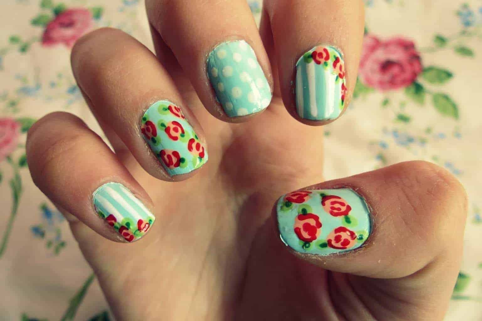 vintage flower nail art tutorial