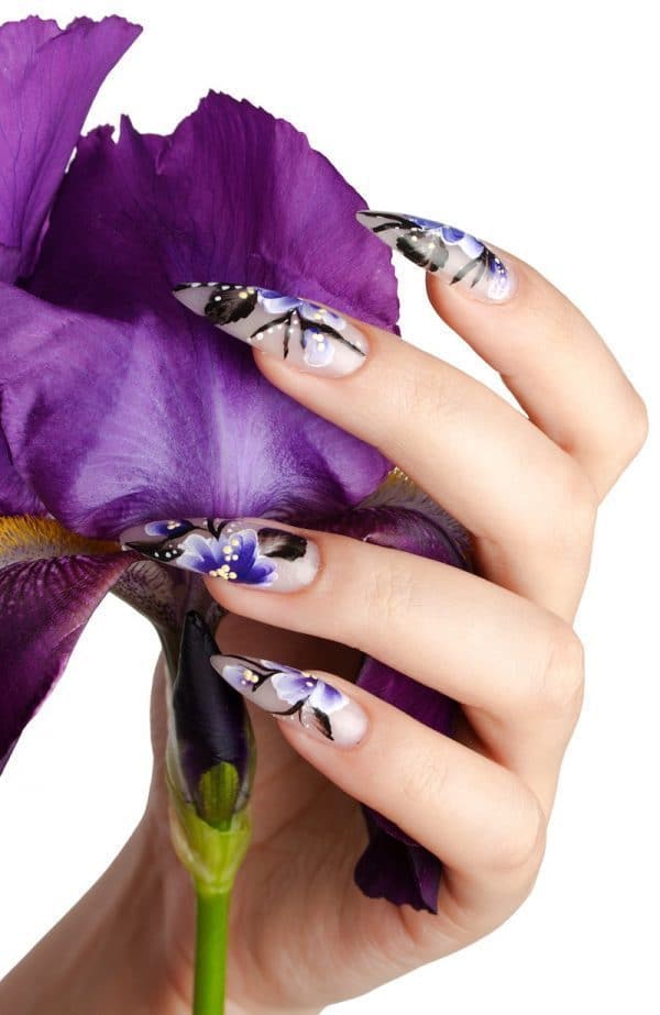 Floral Stiletto nail designs you like 