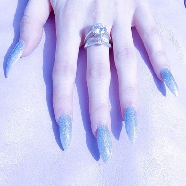 Ice Queen stiletto nail art 