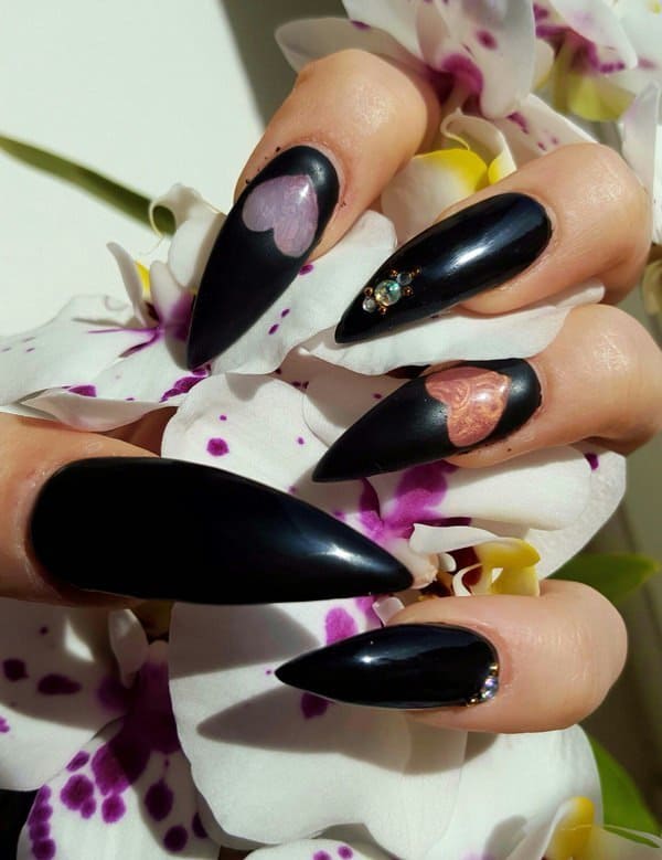 love stiletto nail designs for girl 