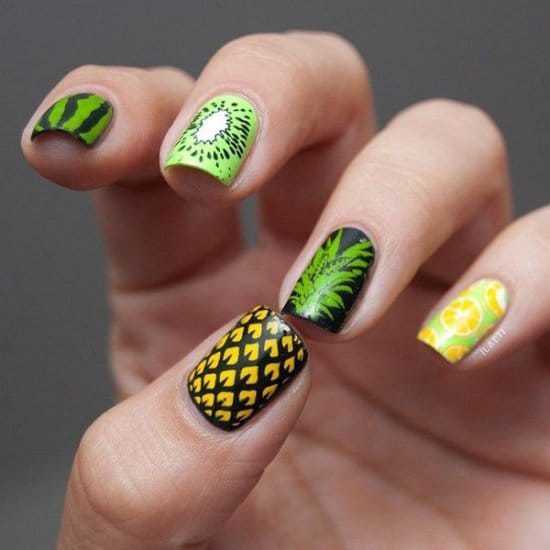 tropical nail design idea