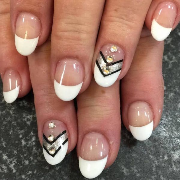 Chevron Style white nail your favorite