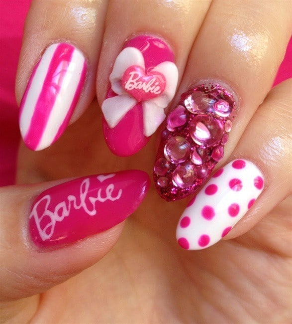 Barbie Pink Nails idea on your birthday 