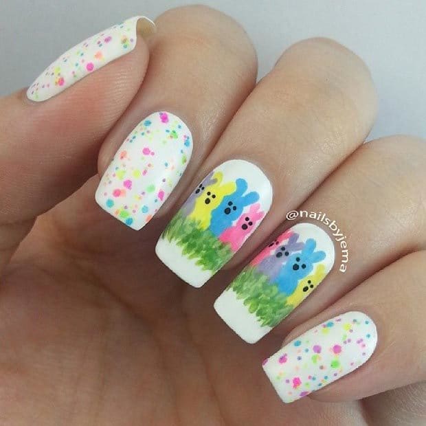 cute nail design with bunny