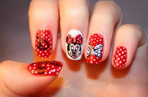 Short, oval-shaped nails with a glossy finish.