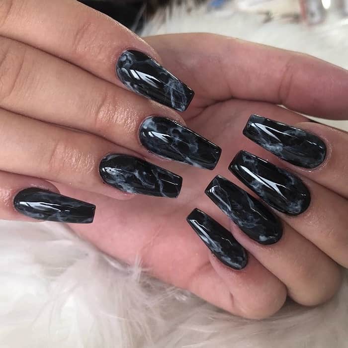 black marble nails