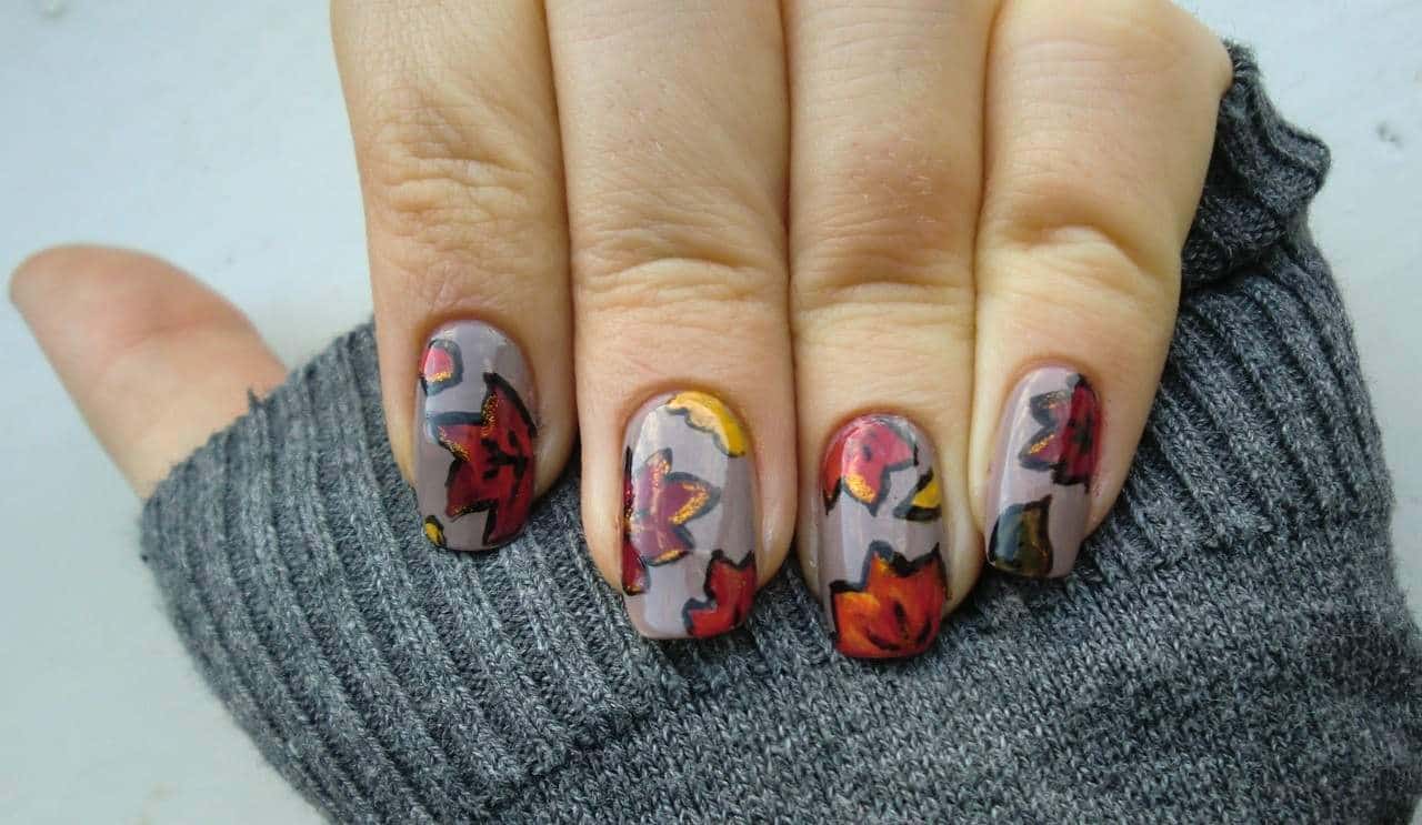 fall nail art design idea