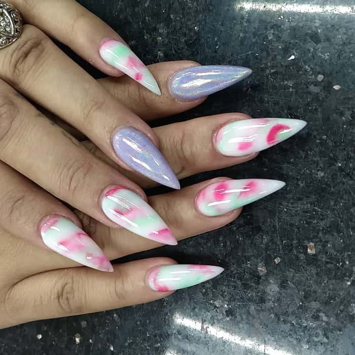 stiletto shaped marble nails