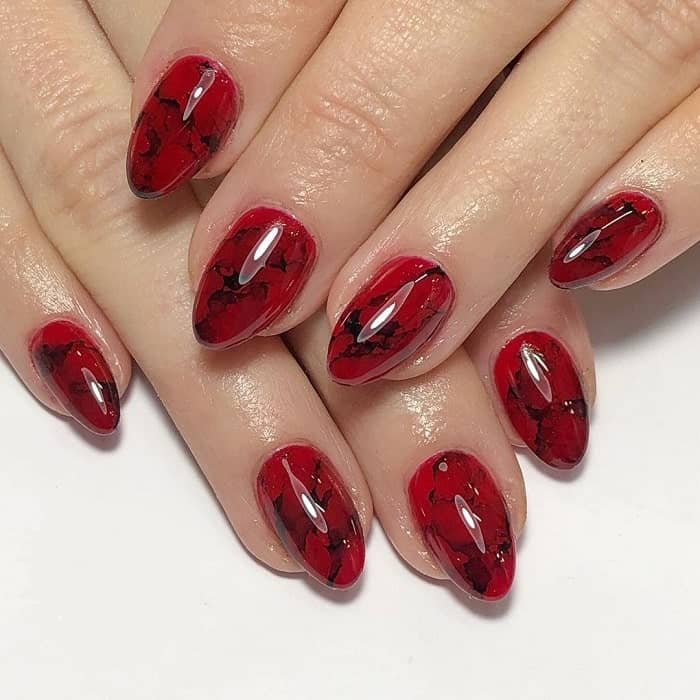 red marble nails